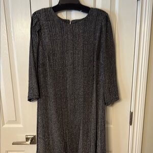 Tommy Hilfiger Black and Gray Long Sleeve Dress